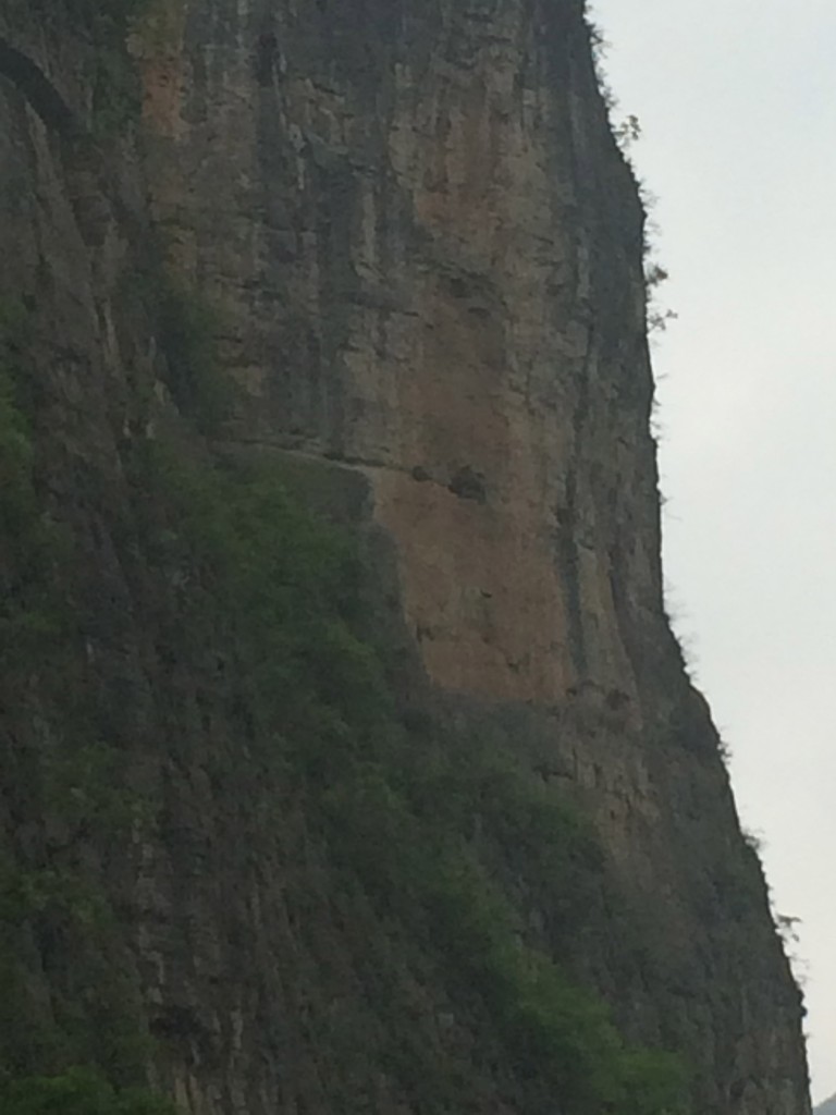 Hanging coffin - bigger of two caves right of horz slash